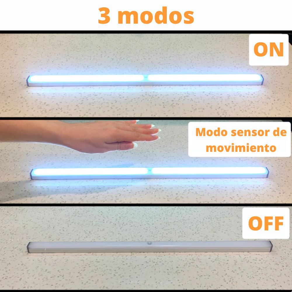 Luz LED con Sensor de Movimiento Recargable - 60CM