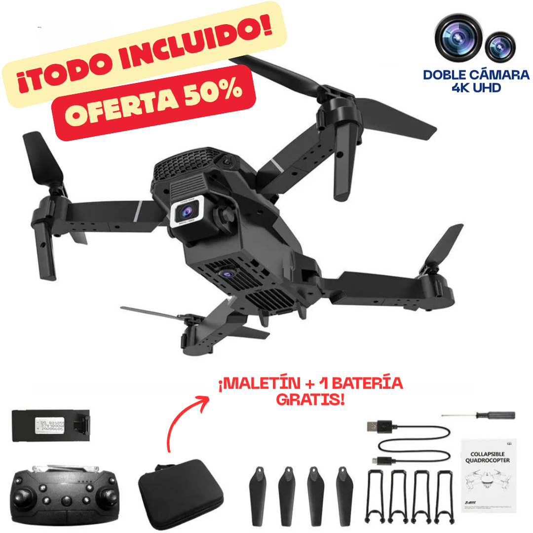 Dron 4K Profesional con Doble Cámara - FlyPro™ + Estuche GRATIS